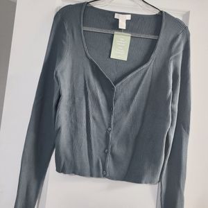 H&M Ribbed V Neck Sweater Size XL